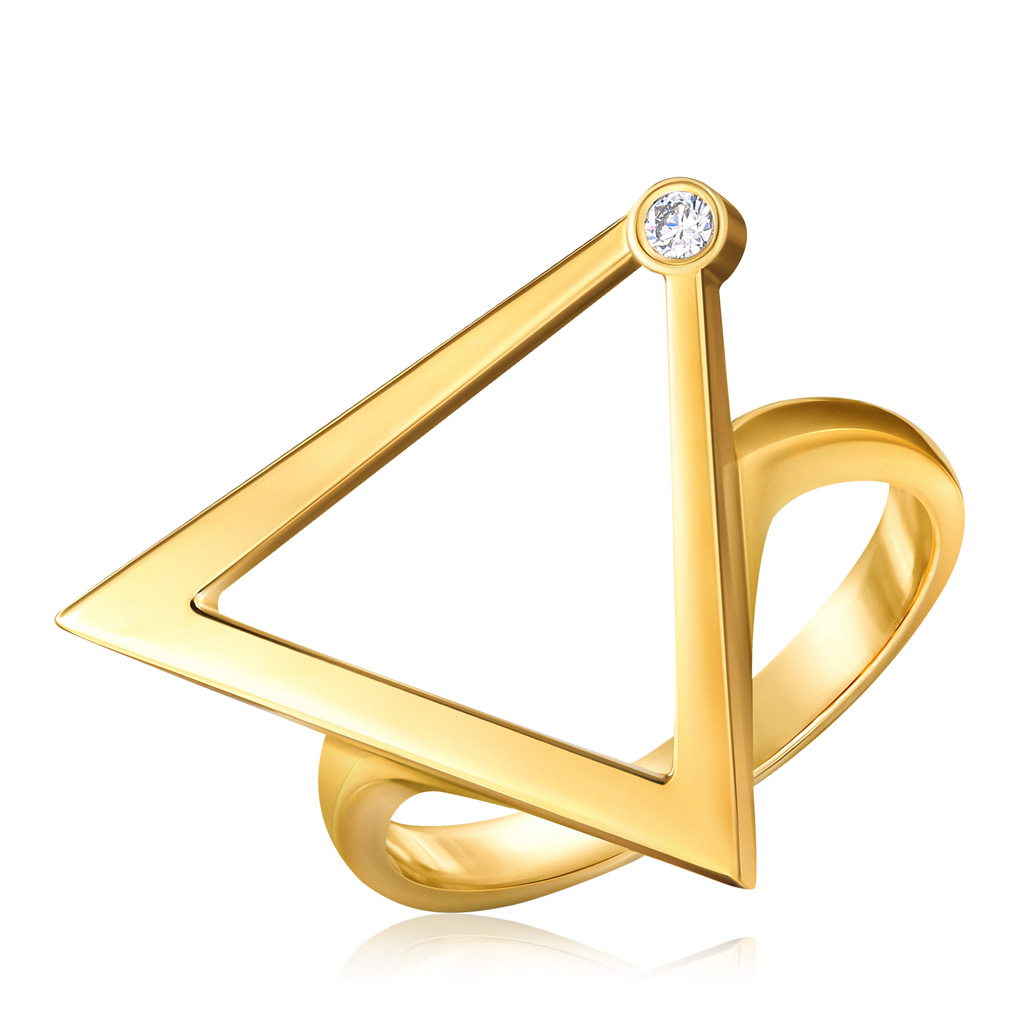 Кольцо из желтого золота с бриллиантом 45519122170